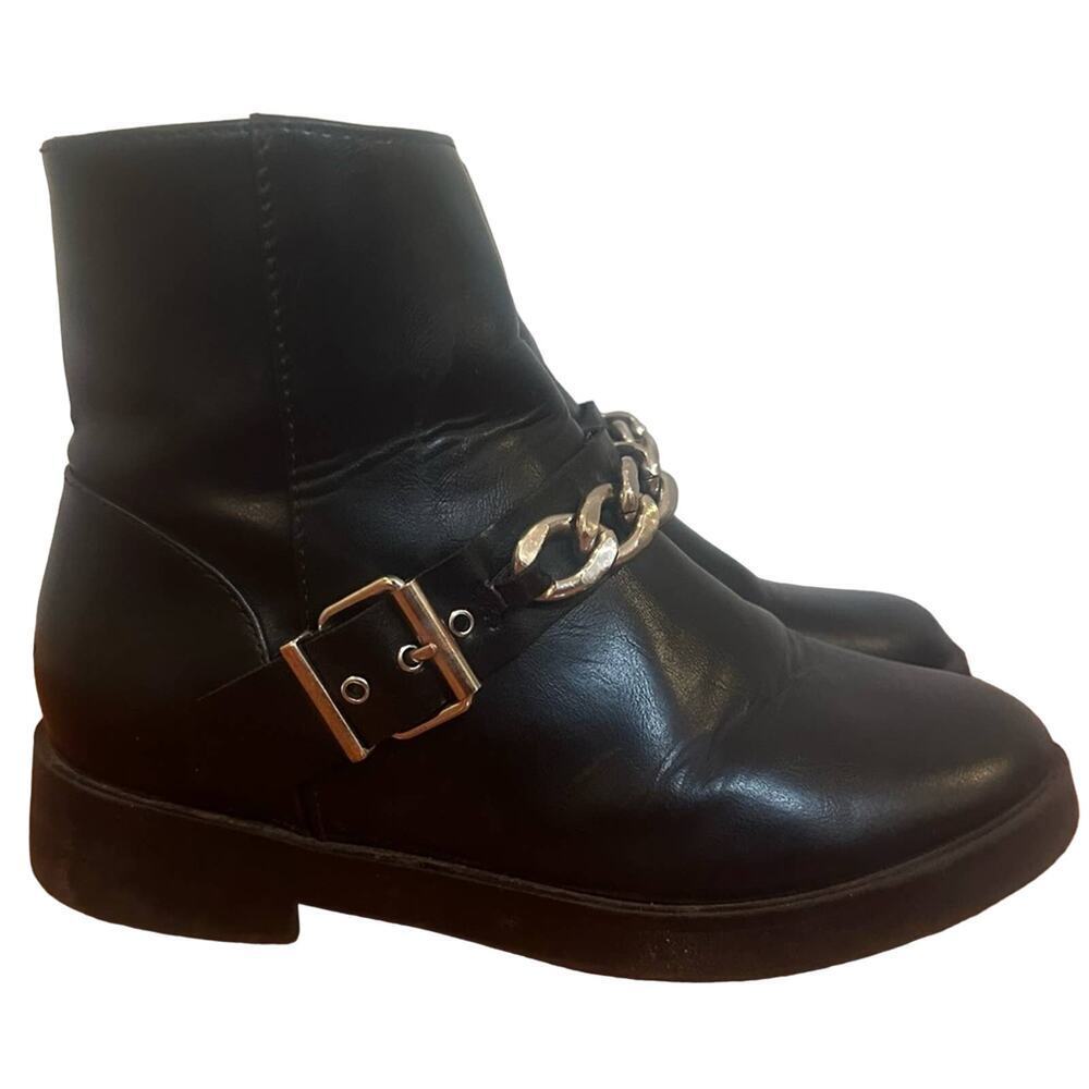 Zara Black Boots sz 30 (6) Zara Booties size 6 toddler Chain Moto Biker Boots